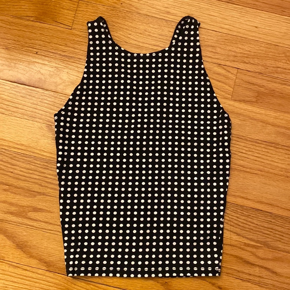 Abercrombie & Fitch XS Black Polka Dot Crop Top
